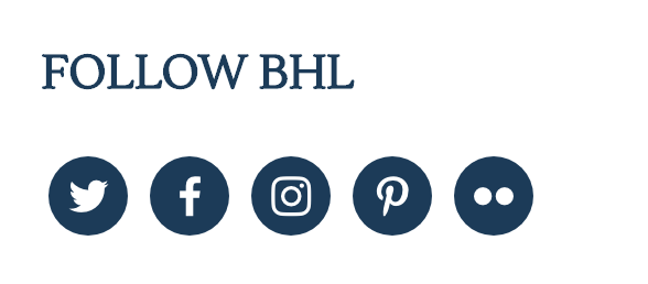 blue circle buttons with social media logos in white