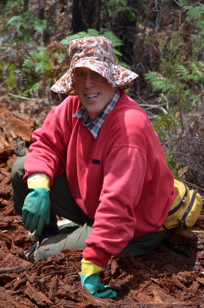 Dr. Robert Mesibov in millipede collecting hat.