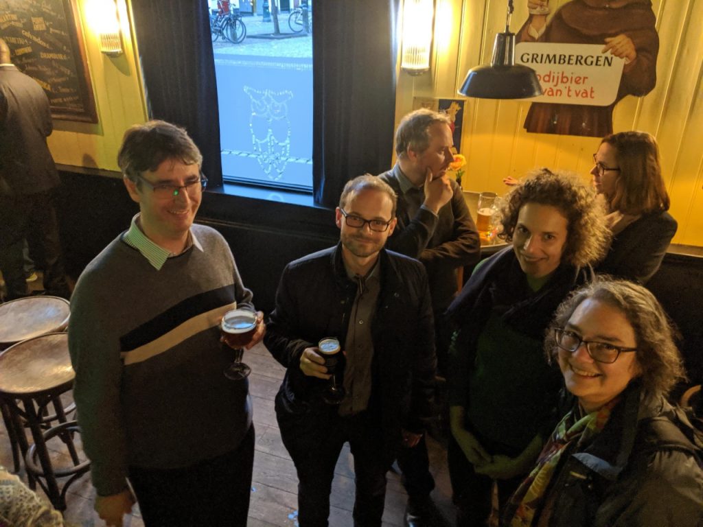 people gathered in a cafe