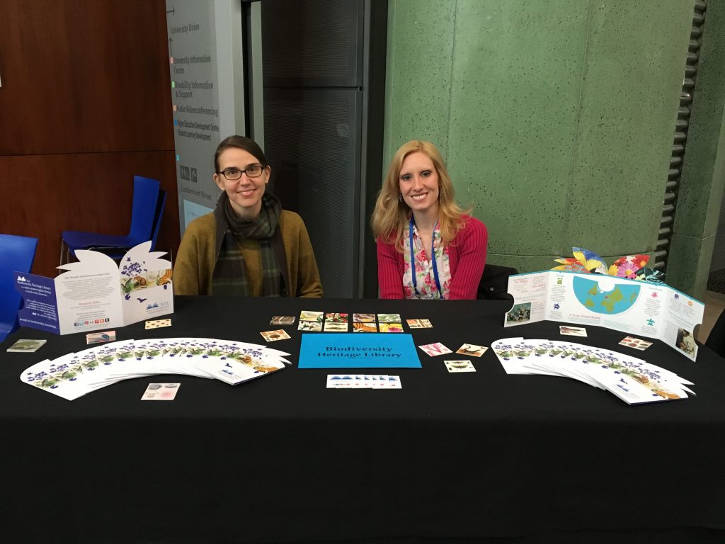 Carolyn Sheffield (left) and Grace Costantino (right) at the BHL table.