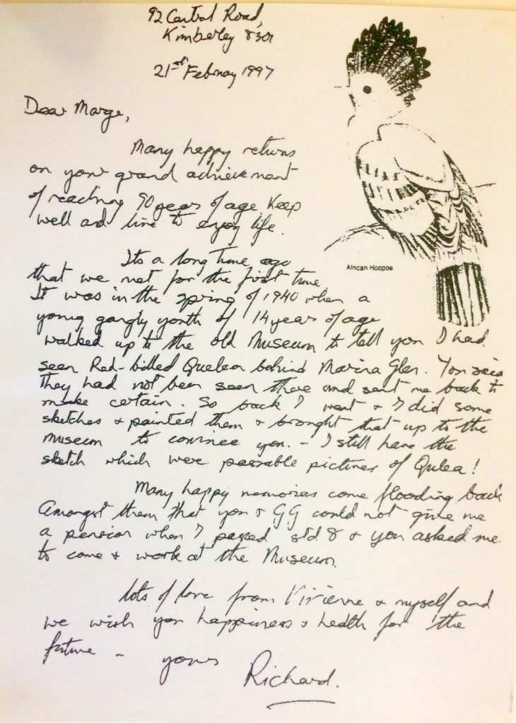 Contribution by Richard Liversidge, ornithologist, previously Director, McGregor Museum, Kimberley Marjorie Courtenay-Latimer Collection,Thomas River Historical Village (Pic: Mike Schramm)