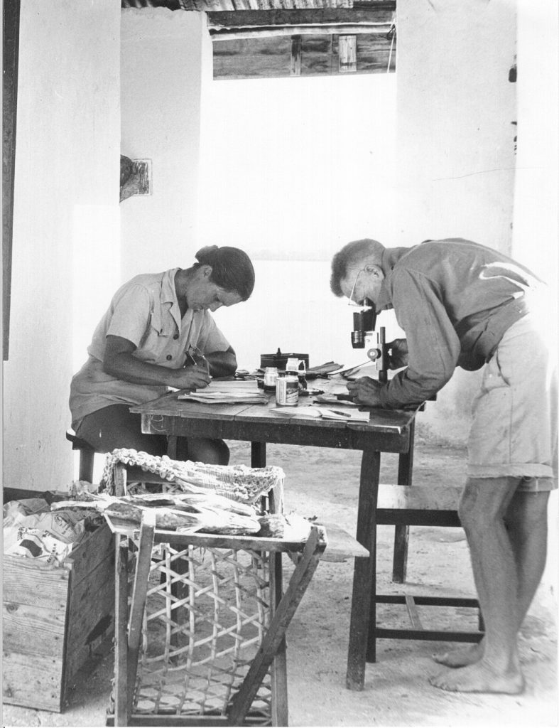 Typical lab conditions, Shimoni, Kenya 1952