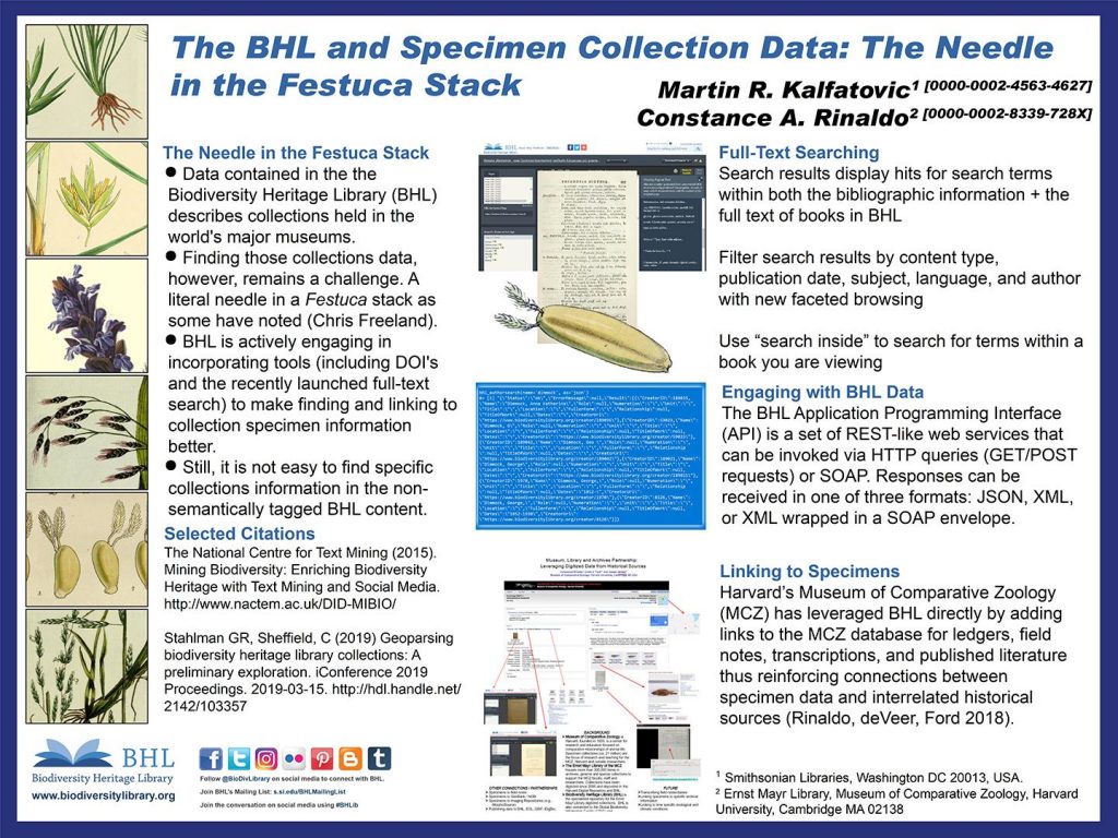 Poster: “BHL and Specimen Collection Data: The Needle in the Festuca Stack”