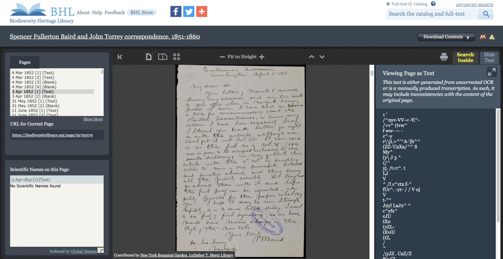 Screenshot of a digital library book viewer with gibberish for OCR.