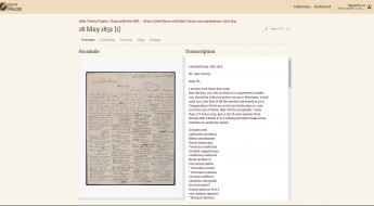 screenshot of a transcription in the from the page platform
