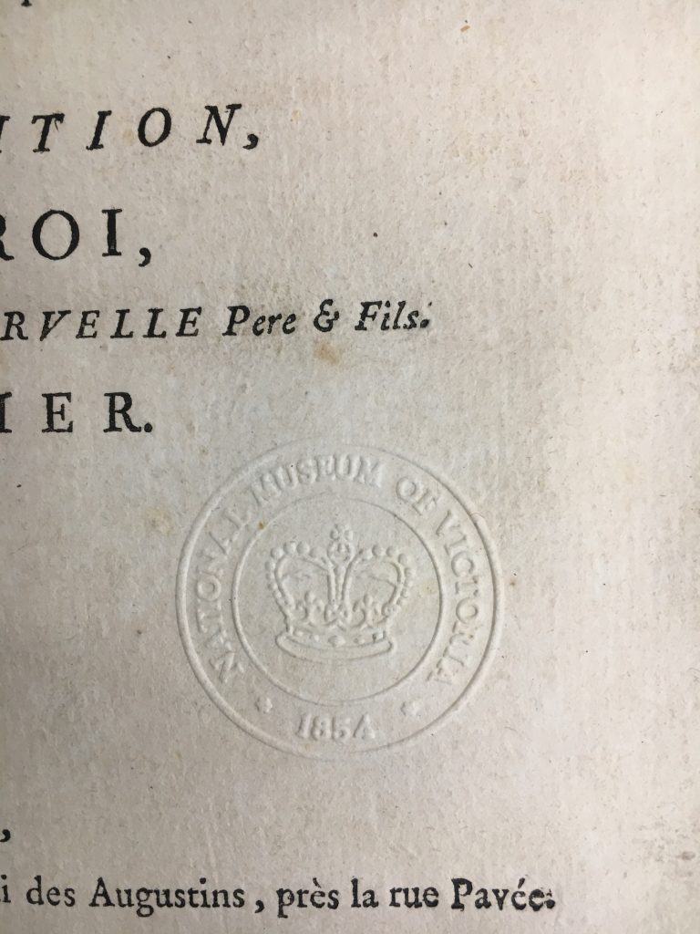 Example of a blind stamp from Museums Victoria