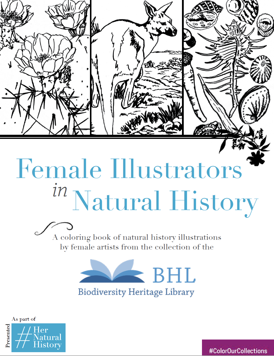 cover of the female illustrators in natural history coloring book
