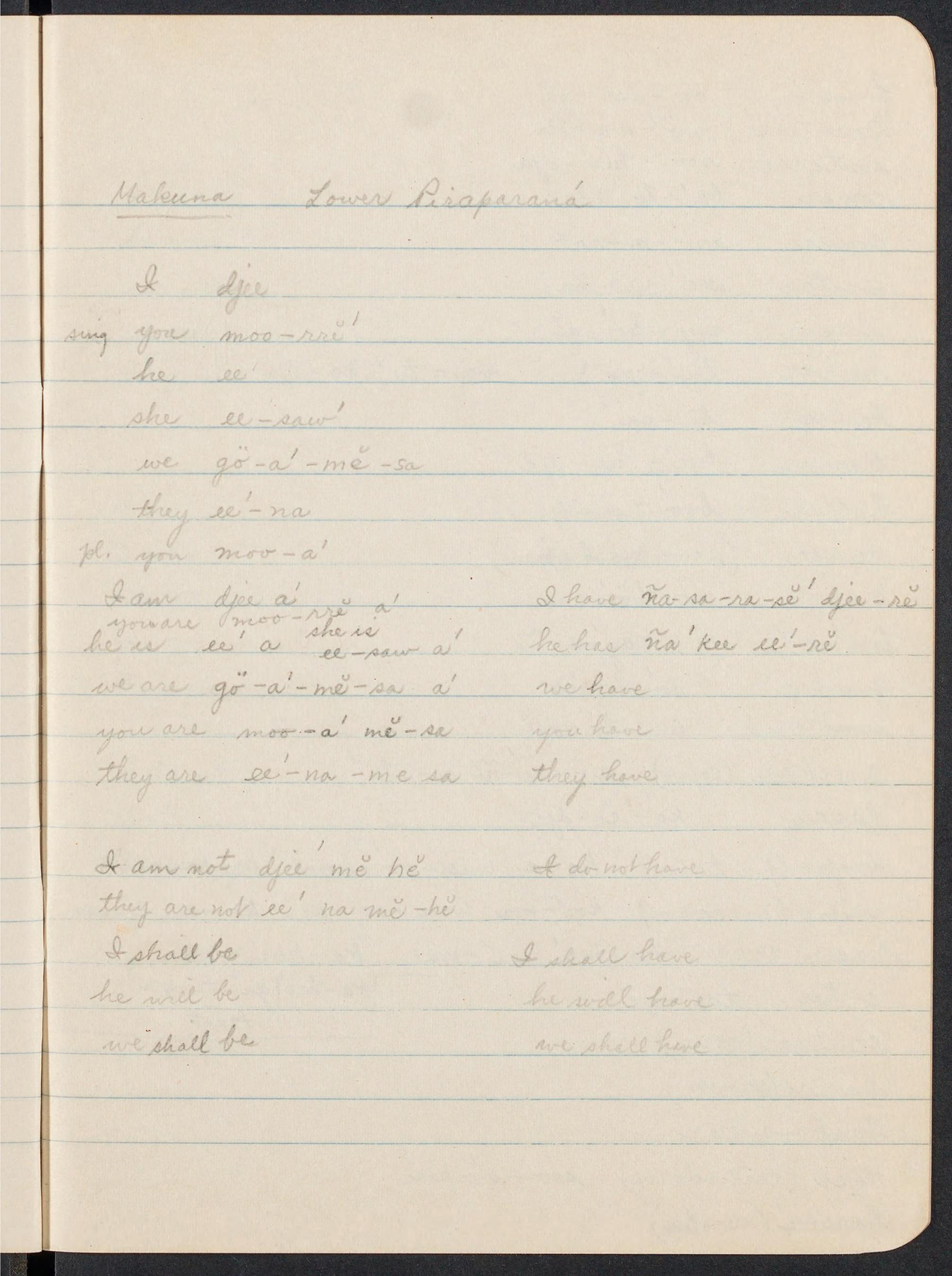page from a handwritten notebook