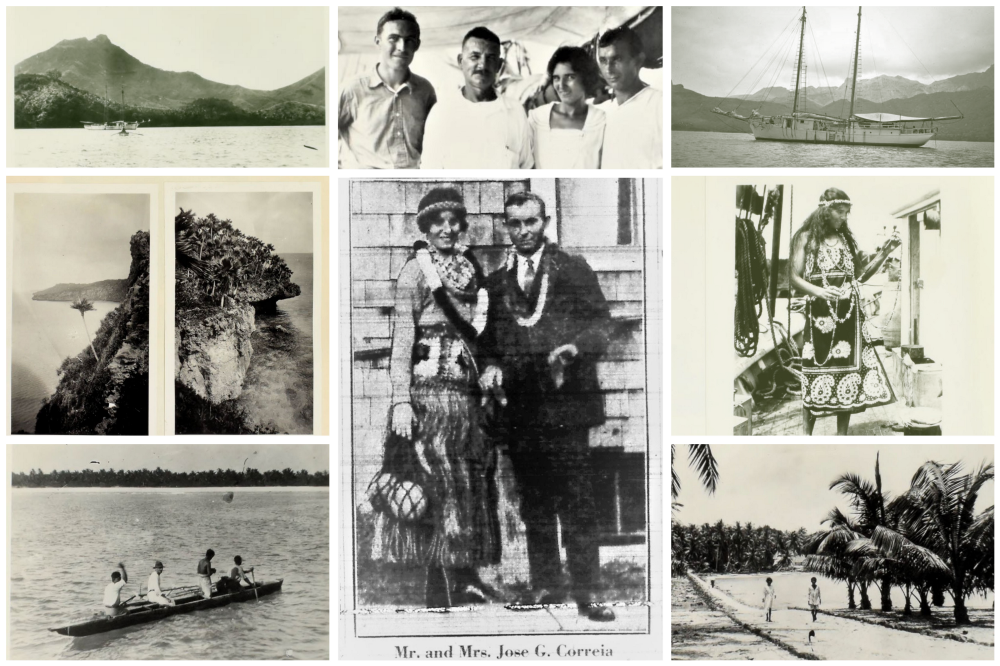 Photo collage of the Correia’s and their travels.