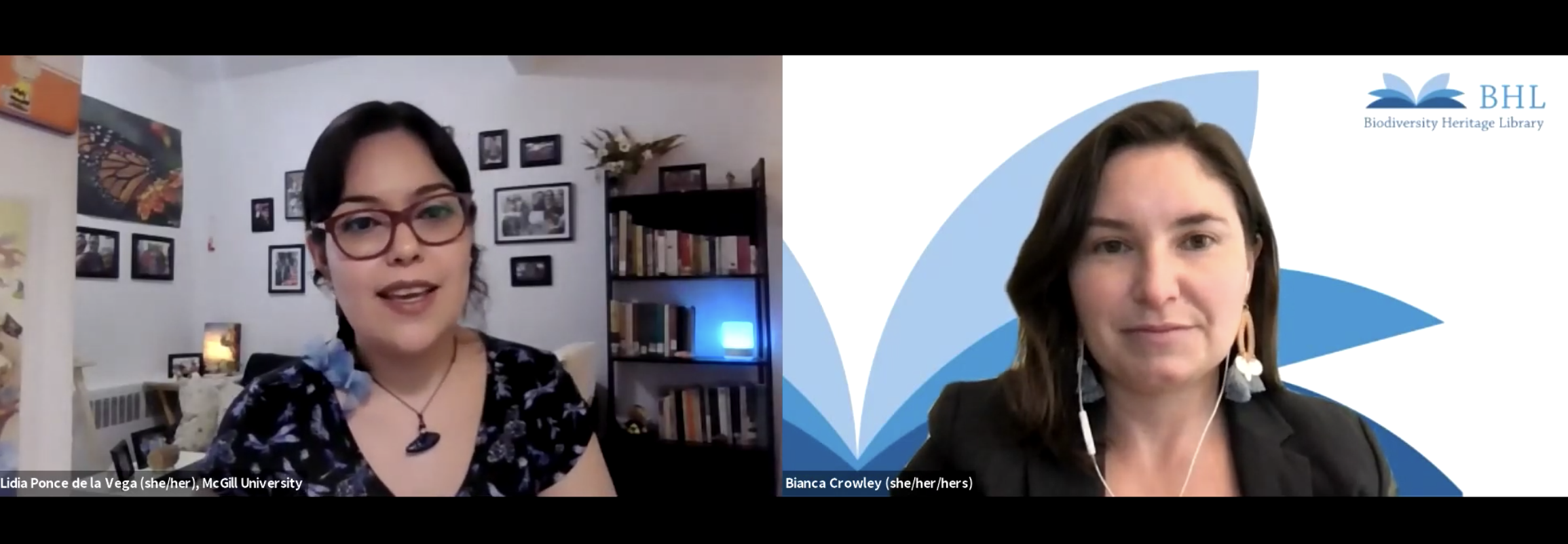 Screenshot of two women in a zoom meeting