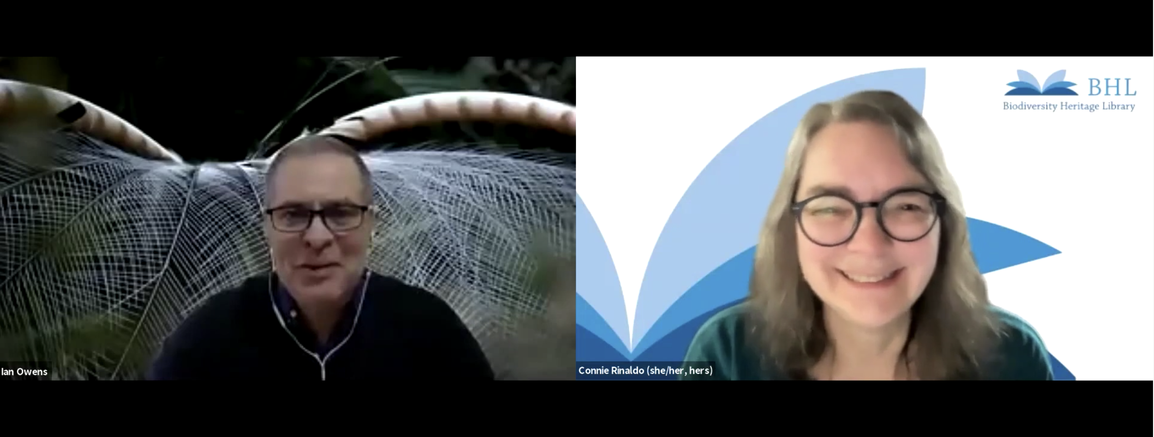 Screenshot of a man and a women in a zoom meeting.