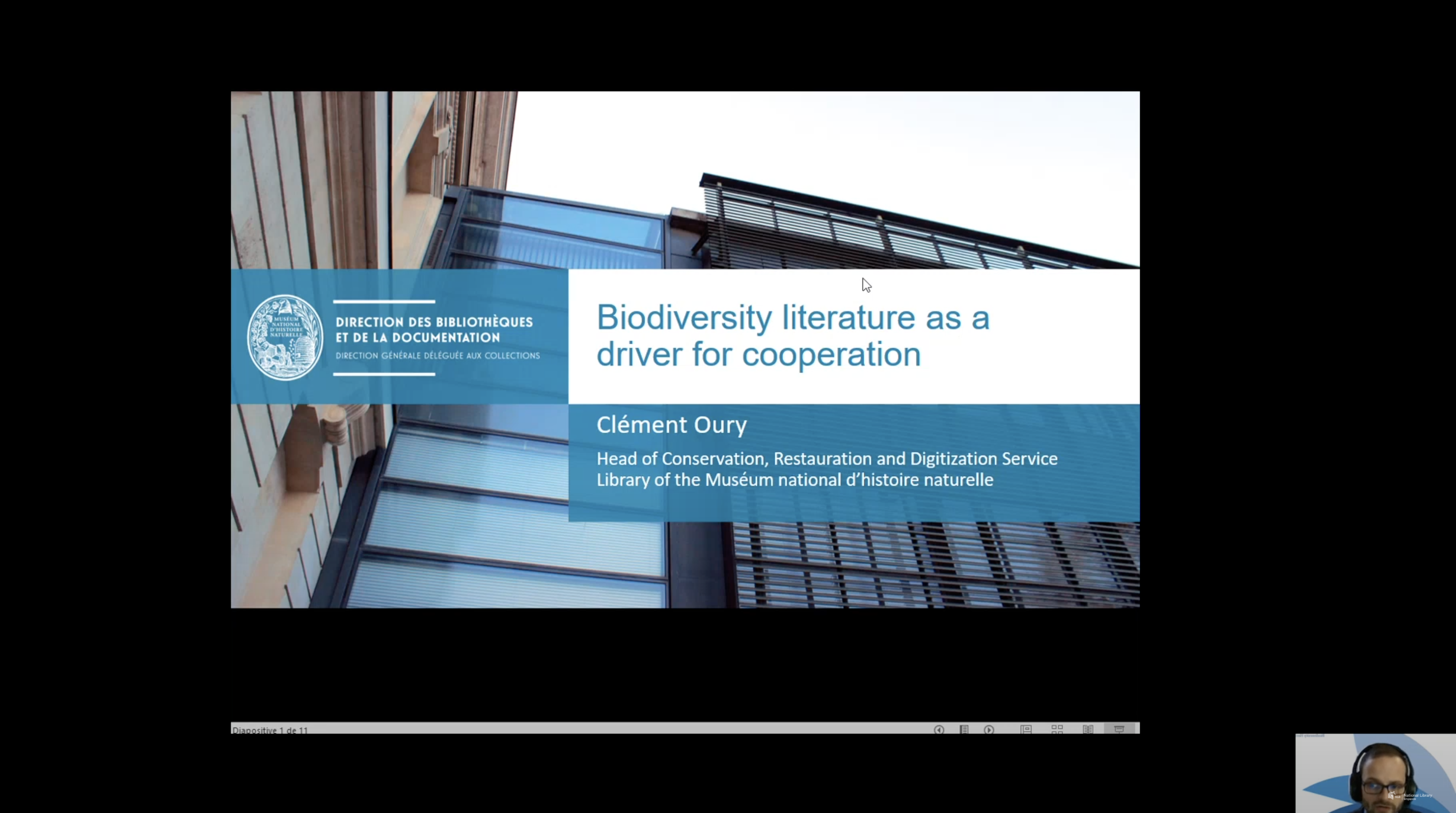 Screenshot of an opening slide from a zoom event.