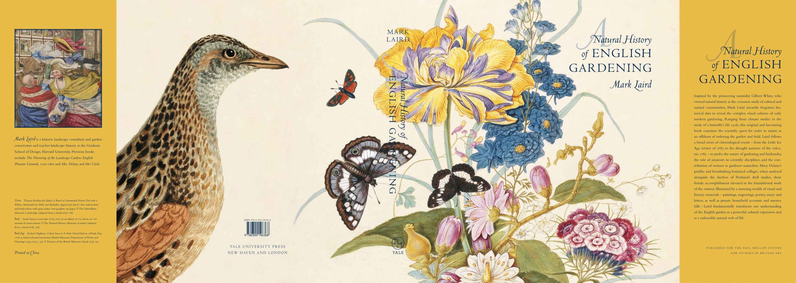 Dust jacket for the book, A Natural History of English Gardening (2015) by Mark Laird