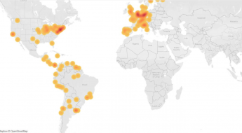 Global map showing places of publication in LAC dataset