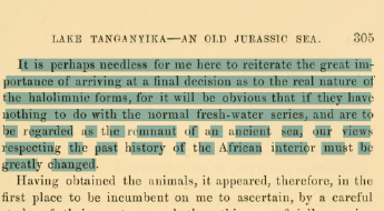 A sample of a printed page of a book with highlighted text superimposed over the printed text