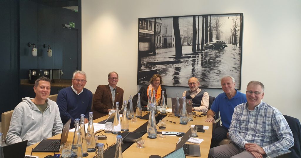Søren Bundgaard-Jensen, Nils Valland, Martin R. Kalfatovic, Monika Huber, Peter Schalk, Eric Chenin, and Joe Miller pose for a group photo.