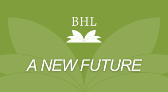 BHL logo and text "A new future" on a green background